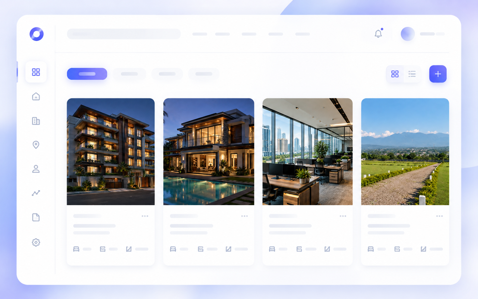 Brosavo Real Estate CRM property inventory showing property listings, availability and pricing
